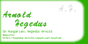 arnold hegedus business card